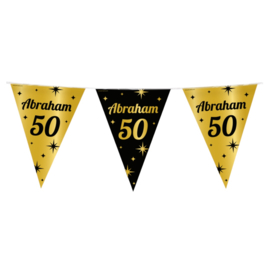 Abraham 50 - Slinger/ Vlaggenlijn - Goud / Zwart - 10 m / 30 cm