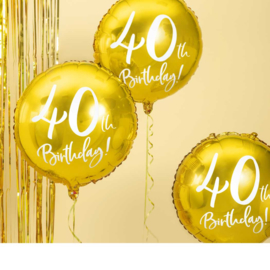 40 th Birthday! - Gouden Folie Ballon - 18 Inch/45 cm