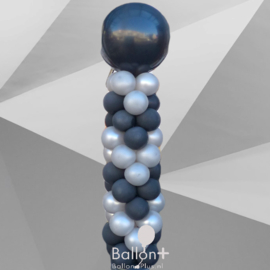 Ballonnen Pilaar Classic - Pijlen omhoog/beneden - Zilver & Zwart