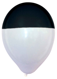 Latex ballon - Zwart / Wit - Dip - 12 Inch/30 cm - 5 st