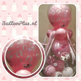 It's a Girl ! -  Baby voetjes - Roze - Latex Ballonnen - 12  Inch / 30 cm.