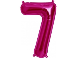 Cijfer - 7 -nummer - Fuchsia - Folie ballon (lucht) - 16inch / 40 cm