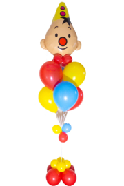 Bumba helium ballonnen tros, rood geel blauw.(voorbeeld)