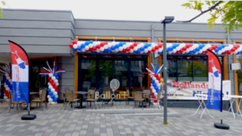 Ballonnen pilaar - standaard - Rood , Wit, Blauw - met sprieten