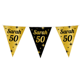 Sarah 50 - Slinger/ Vlaggenlijn - Goud / Zwart - 10 m / 30 cm