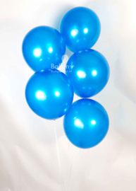 Blauwe ballonnen om te vullen met helium - Metallic - glans ballonnen - 30 cm - 5stk