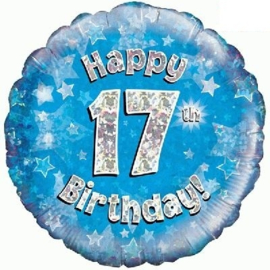 17 Folie ballon -  Happy Birthday - blauw - 18 Inch/45cm