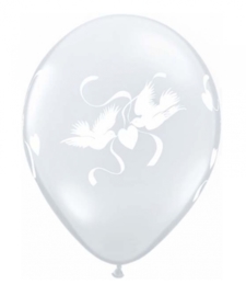 Huwelijks Duiven - Transparant - Latex Ballon - 11 Inch / 27,5 cm