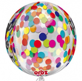 Happy New Year - Confetti print -Div. kleuren - Folie ballon - 15 X 16 Inch / 38 X 40 cm