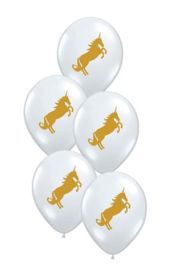 Unicorn- Doorzichtige Gouden Latex Ballon - 11 Inch/27cm