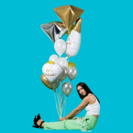 Helium tank 30 - incl. Ballonnen - Goud/Wit - Celebrate -