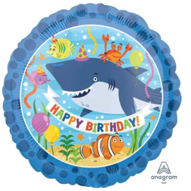 Happy Birthday-Onderwaterwereld Zeedieren- Folie Ballon17 Inch/43 cm