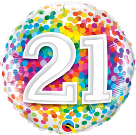 21 - confetti print verschillende kleuren - Folie Ballon - 18 inch/46cm