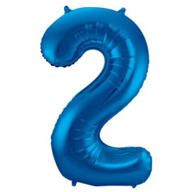 Cijfer - 1, 2, 3, 4, 5, 6, 7, 8, 9, 0, - Blauw - XXL Folie Ballon - Nummer - 34inch./86cm