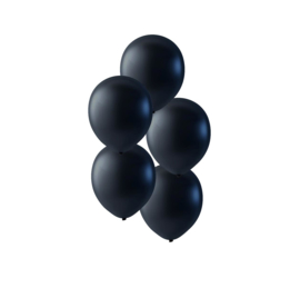 Zwarte ballonnen om te vullen met helium - Metallic - glans ballonnen - 30 cm - 5stk