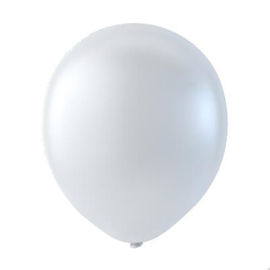 Witte ballonnen om te vullen met helium - Metallic wit - glans ballonnen - 30 cm - 5stk