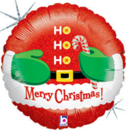 Ho Ho Ho - Merry Chrisymas - Folie ballon -18 Inch/45cm