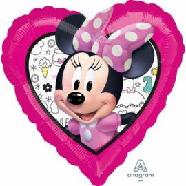 Disney - Minnie Mouse - Folie Ballon- Hart - 17Inch/43cm