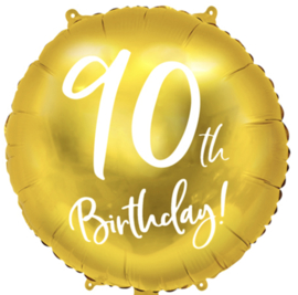 90th Birthday! - Gouden Folie Ballon - 18 Inch/45cm