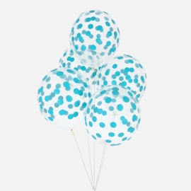 My Little Day  - Confetti - Blauw Geprint - Latex Ballon - 12 Inch./ 30cm