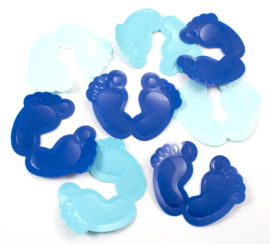 Tafel Confetti XL - Baby Voetjes - Baby/ Zoon -  Baby Blauw  - 8,5 X 6,5 cm - 14gr.