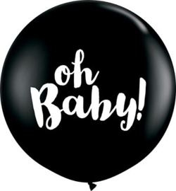 DIY: Oh Baby! - Baby  Zwart Latex Ballon XXL -Latex Ballon - 36Inch / 90cm