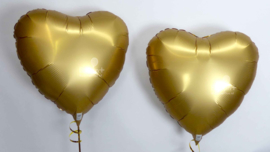 Gouden Hart - Satijn Luxe  - Folie Ballon - 17 Inch/43cm