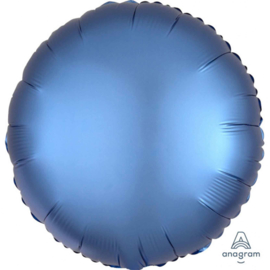 Rond - Satin Luxe Metallic Blauw - Folie Ballon - 17 Inch/43 cm