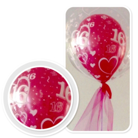 Decoratie Helium Ballon  - 16/15/60 - Harten-24 Inch/60cm