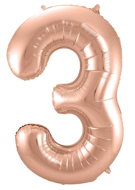 Cijfers - 1, 2, 3, 4, 5, 6, 7, 8, 9, 0 - Rose Goud - XXL Folie Ballon - Nummer - 34inch./86cm