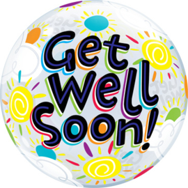 Get well Soon! - diversen Kleuren - Bubbles Ballon - 22 Inch/55cm