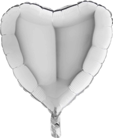 Hart - Zilver - Folie Ballon - 18 Inch/ 45 cm