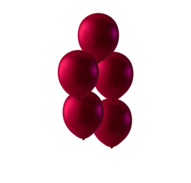 Burgundy rode ballonnen om te vullen met helium - Metallic rood - glans ballonnen - 30 cm - 5stk