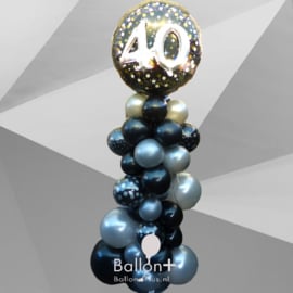 Organische Ballonnen Pilaar - 40 - Zwart , Zilver