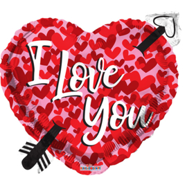 Love You - Cupido Hart -  Folie Ballon -18 Inch/46cm