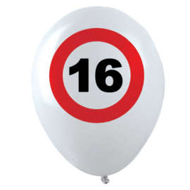 16 - Verkeersbord - Latex ballonnen - 12 Inch /30 cm - 12 st.