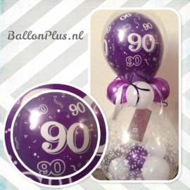 90 - nummer - div. kleuren - latex ballon - 11 inch/27,5cm - 5st