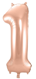 Cijfers - 1, 2, 3, 4, 5, 6, 7, 8, 9, 0 - Rose Goud - XXL Folie Ballon - Nummer - 34inch./86cm