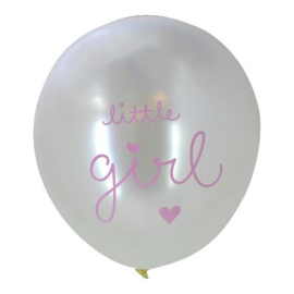 A Little Lovely Company  - Little Girl - Roze opdruk - Latex ballon - 12 inch./30cm  - 6 st.