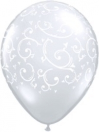 Filigree - Transparant - Latex Ballon - 11 Inch / 27,5cm