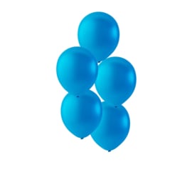 Blauwe ballonnen om te vullen met helium - Metallic - glans ballonnen - 30 cm - 5stk