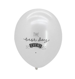 A Little Lovely Company - The best day Ever -Pearl White - Latex ballon - 12 Inch - 30 cm.