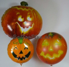 Pompoen -Smile- Halloween -  Bubbles Ballon - 22 Inch / 56 cm.