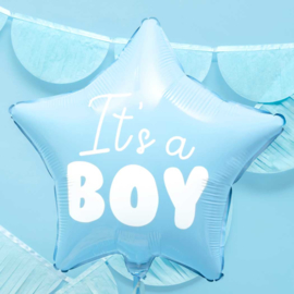 It's a Boy -Blauw - Hart Folie Ballon - 18 inch/45cm