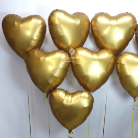 Gouden Hart - Satijn Luxe  - Folie Ballon - 17 Inch/43cm