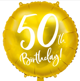 50 th Birthday! - Gouden Folie Ballon - 18 Inch/45 cm