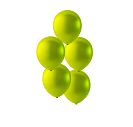 Appel groen kleurige ballonnen om te vullen met helium - Metallic - glans ballonnen - 30 cm - 5stk
