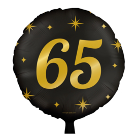 65 - Goud / Zwart -Ronde Folie Ballon-18 inch/46cm