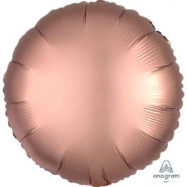 Rond - Satin Luxe Rose Koper - Folie Ballon - 17 Inch/43 cm