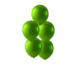 Groene latex ballonnen om te vullen met helium - Metallic Groen - glans ballonnen - 30 cm - 5stk